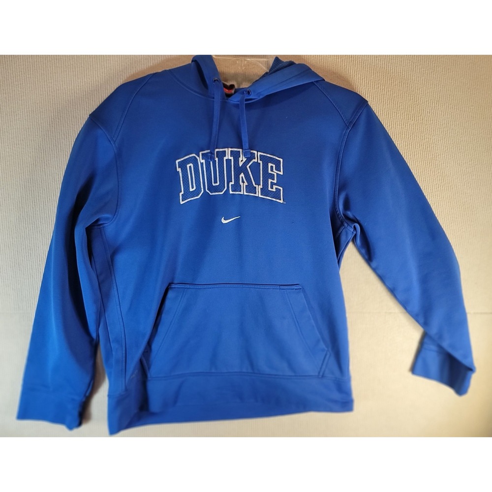Duke University Nike fit thermal hoodie royal blue sz Medium Y2K cut in sleeve